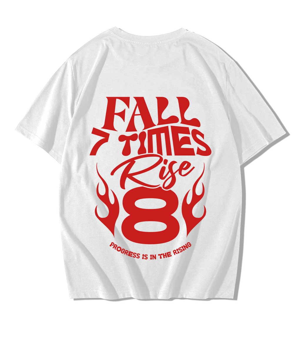 Rise 8 Oversize Streetwear T-Shirt - White Edition