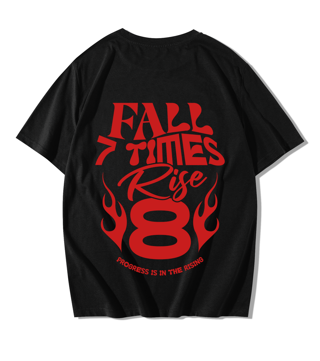 Rise 8 Oversize Streetwear T-Shirt - Black Edition