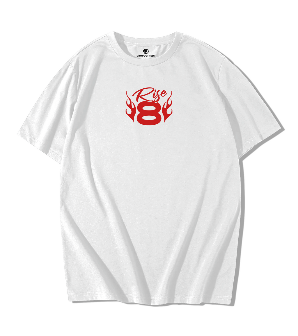 Rise 8 Oversize Streetwear T-Shirt - White Edition