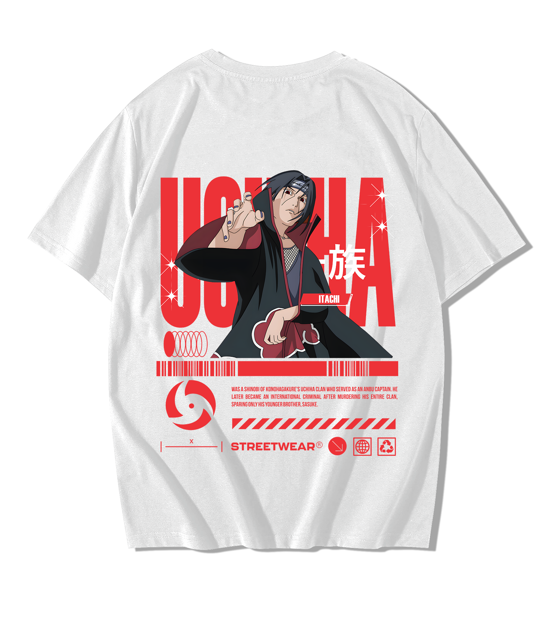 Uchiha Itachi Oversize T-Shirt – White Edition